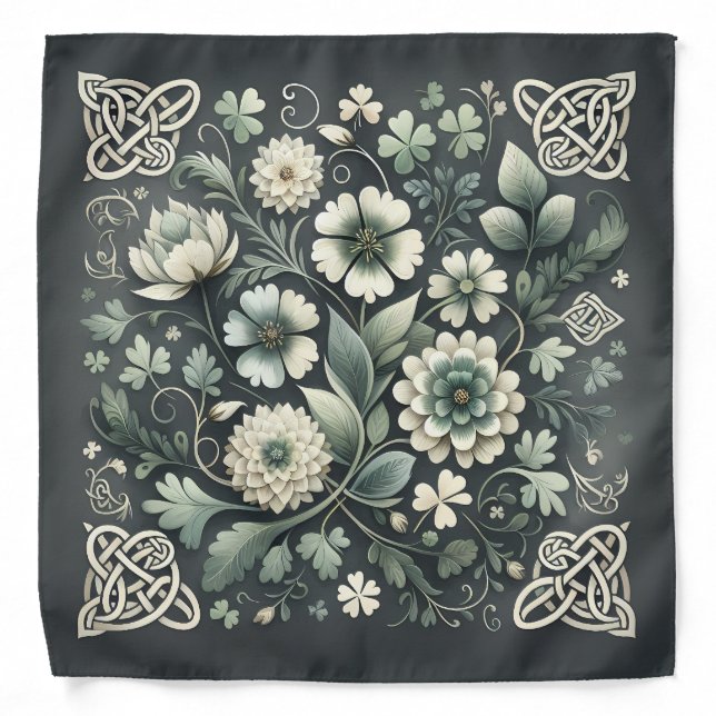 Whispered Clover Knotwork Garden Bandana (Front)