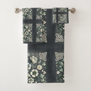 Whispered Clover Knotwork Garden Bath Towel Set