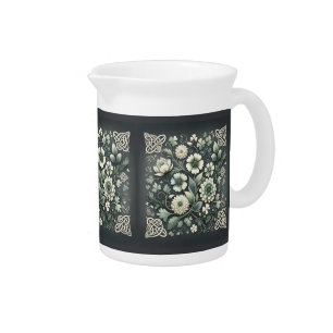 Whispered Clover Knotwork Garden Beverage Pitcher