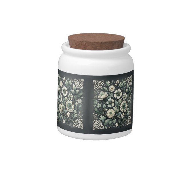 Whispered Clover Knotwork Garden Candy Jar (Left)
