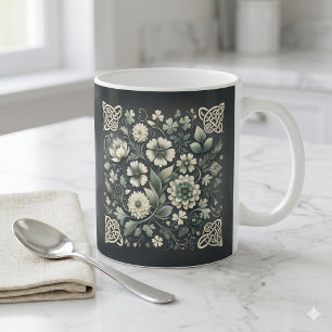 Whispered Clover Knotwork Garden Coffee Mug