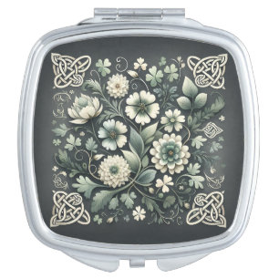 Whispered Clover Knotwork Garden Compact Mirror