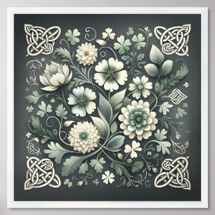 Whispered Clover Knotwork Garden Framed Art