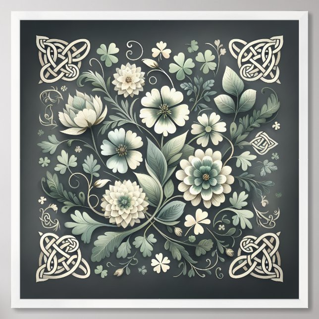 Whispered Clover Knotwork Garden Framed Art (Framed Front)