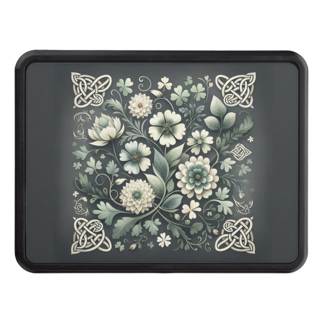 Whispered Clover Knotwork Garden Hitch Cover (Front)