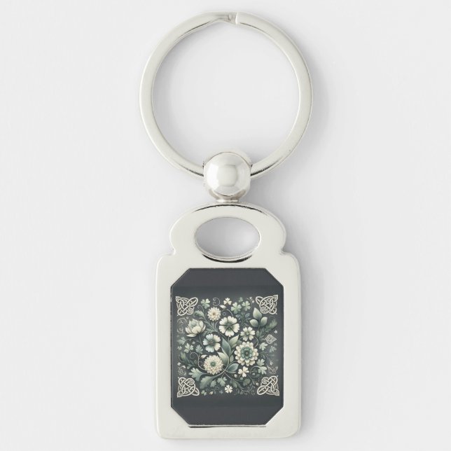 Whispered Clover Knotwork Garden Keychain (Front)