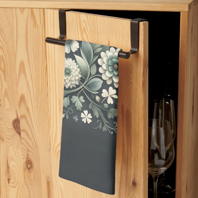 Whispered Clover Knotwork Garden Kitchen Towel (Thirds Fold)