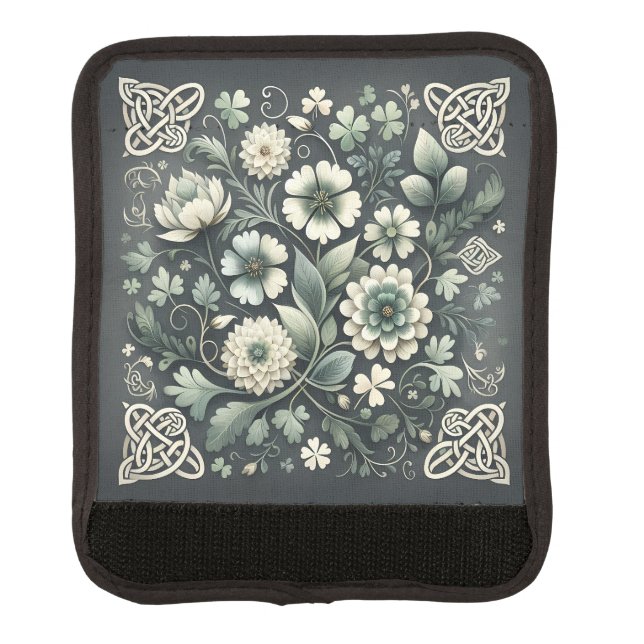Whispered Clover Knotwork Garden Luggage Handle Wrap (Front)