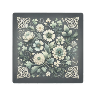 Whispered Clover Knotwork Garden Metal Print