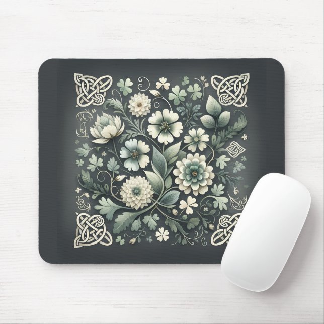 Whispered Clover Knotwork Garden Mouse Pad (With Mouse)