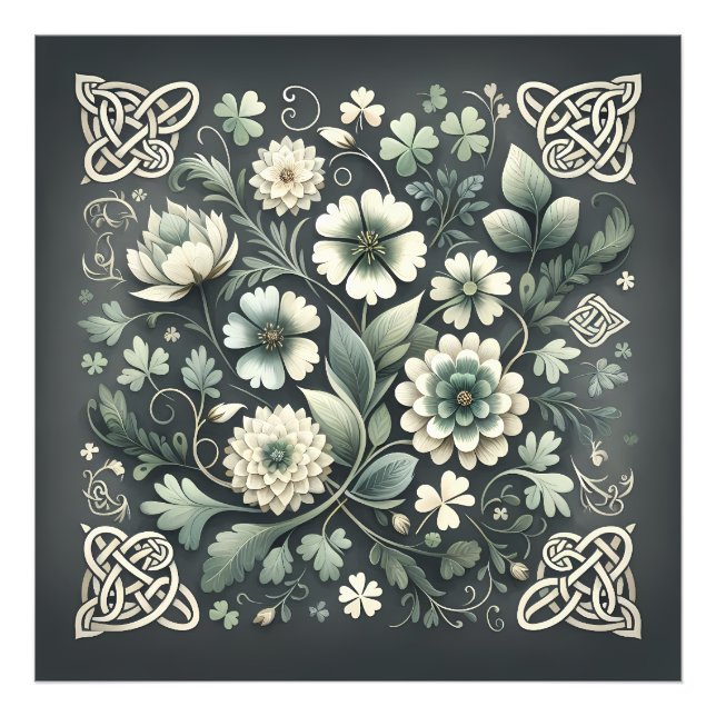 Whispered Clover Knotwork Garden Photo Print (Front)