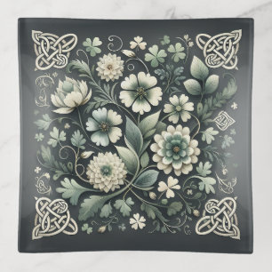 Whispered Clover Knotwork Garden Trinket Tray