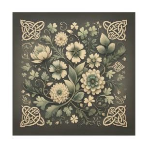 Whispered Clover Knotwork Garden Wood Wall Art