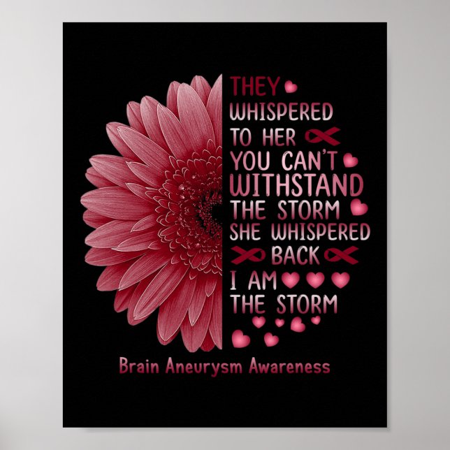 Whispered I'm The Storm Brain Aneurysm Awareness R Poster (Front)