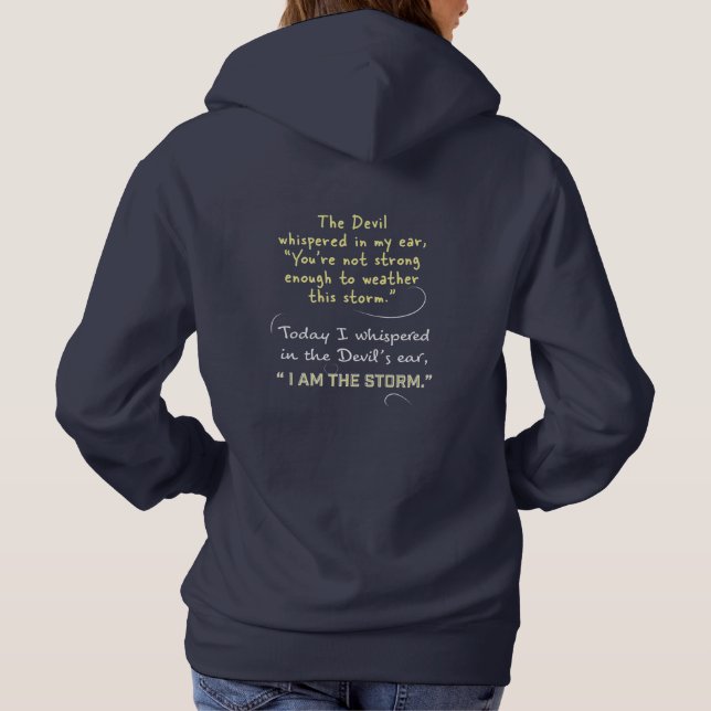 Whispered in the Devil's ear Christian Woman Hoodie (Back)