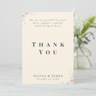 Whispered Petals Minimalist Elegant Thank You Card
