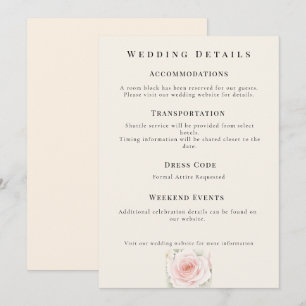 Whispered Petals Minimalist Wedding Details Card