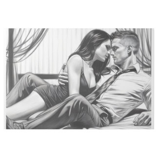 Whispered Secrets - Black and White Couple Portrai Gallery Wrap