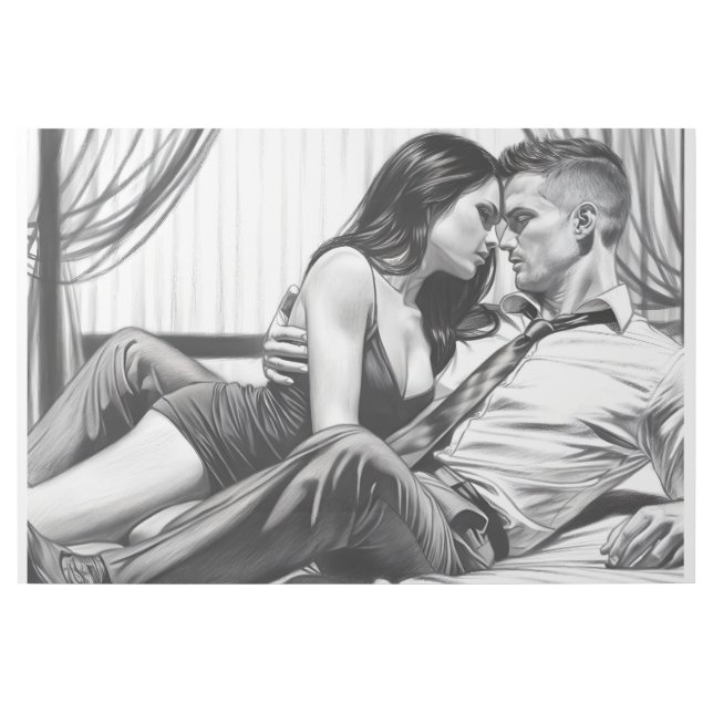 Whispered Secrets - Black and White Couple Portrai Gallery Wrap (Front)