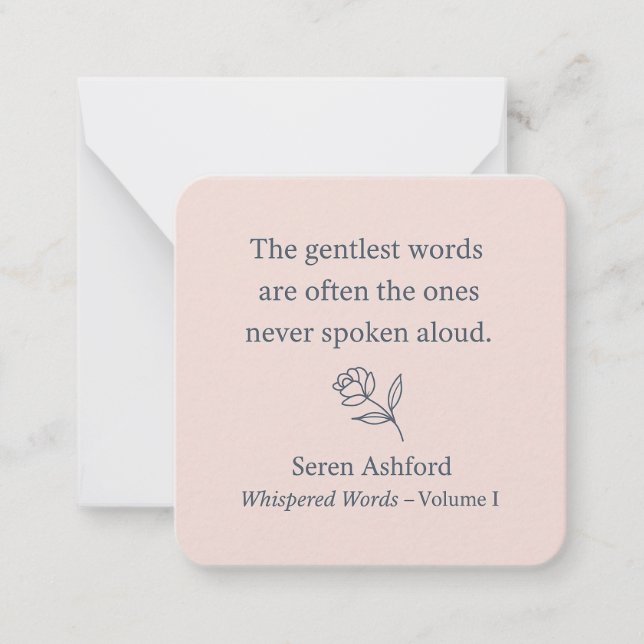 Whispered Words- Volume 1. Card# 3 Note Card (Front)