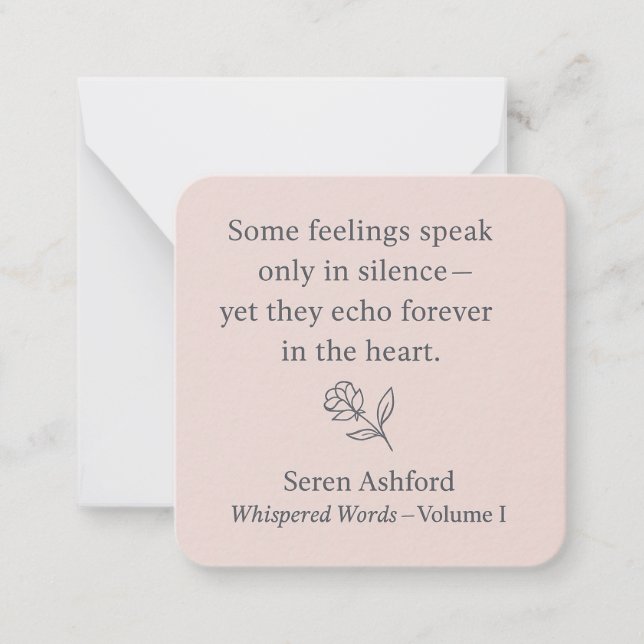 Whispered Words – Volume I .Card# 2 Note Card (Front)