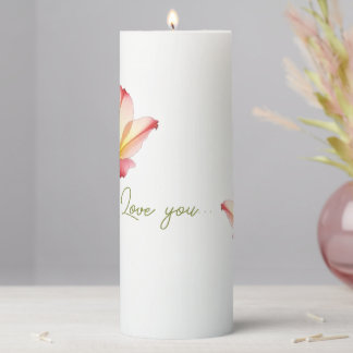 Whispering Affection Lilies Pillar Candle