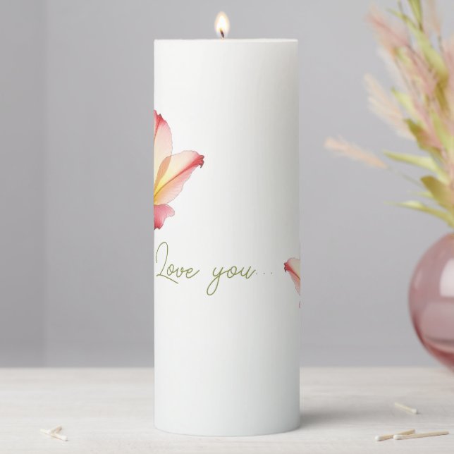 Whispering Affection Lilies Pillar Candle (In Situ)