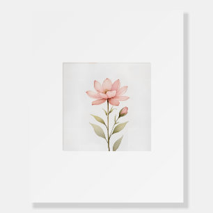Whispering Bloom – Minimalist Botanical Wall Art   Foam Board