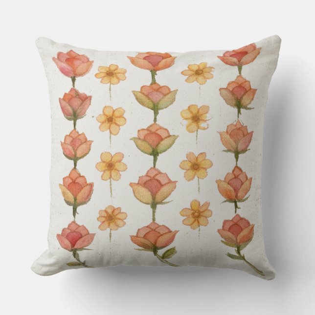Whispering Blossoms Throw Pillow (Front)