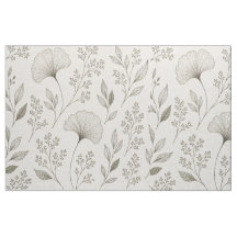 Whispering Botanicals Fabric | Olive Ginkgo Floral