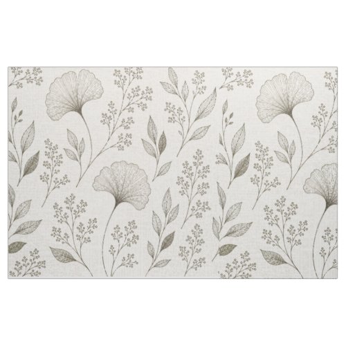 Whispering Botanicals Fabric | Olive Ginkgo Floral