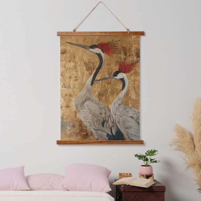 Whispering Branches: Birdsong Duo Hanging Tapestry (Bedroom)
