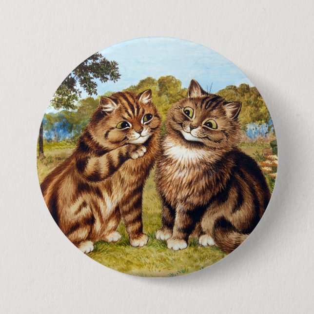 Whispering Cat, Louis Wain Button (Front)