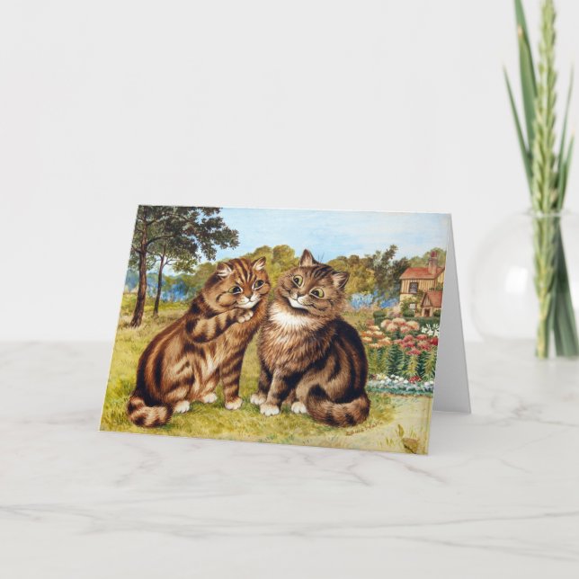 Whispering Cat, Louis Wain Card (Front)