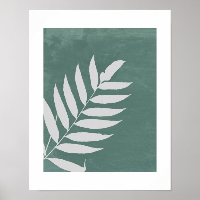 "Whispering Fern"—A Minimalist White Fern Leaf Poster (Front)