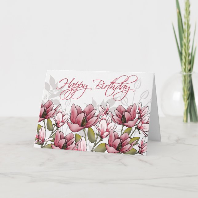 Whispering Magnolia Birthday Card (Front)