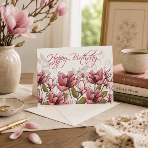 Whispering Magnolia – Botanical Birthday Card
