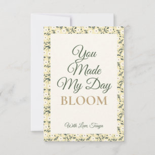 Whispering Meadow - Butter Yellow Floral Border Thank You Card