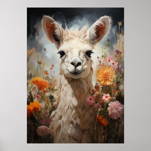 Whispering Meadows Llamas Captivating Harbingers  Poster