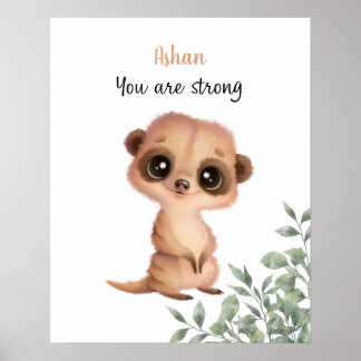 Whispering Meerkat Affirmations Customizable Poster