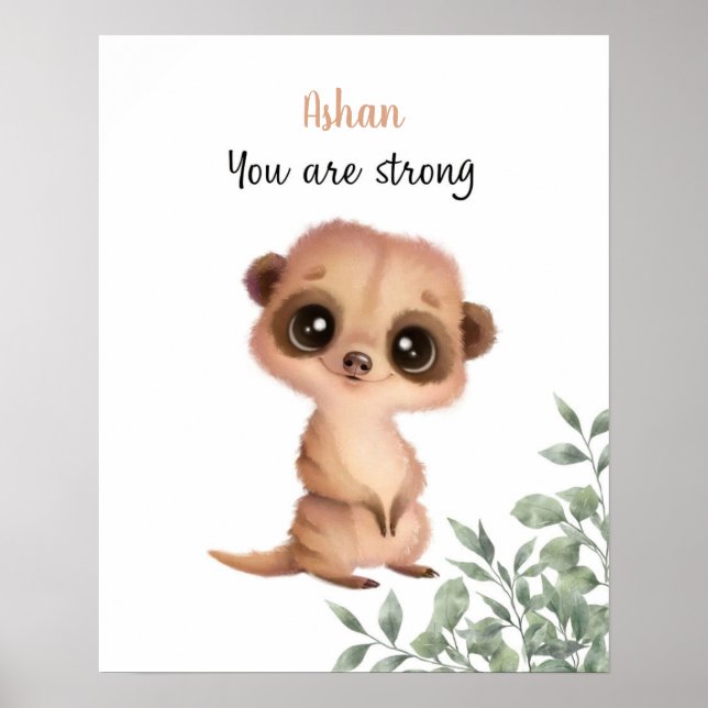 Whispering Meerkat Affirmations Customizable Poster (Front)
