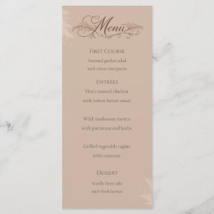 Whispering Pampas Wedding Menu Card