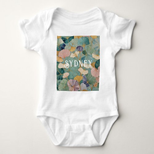 Whispering Pastel Gingko Baby Bodysuit