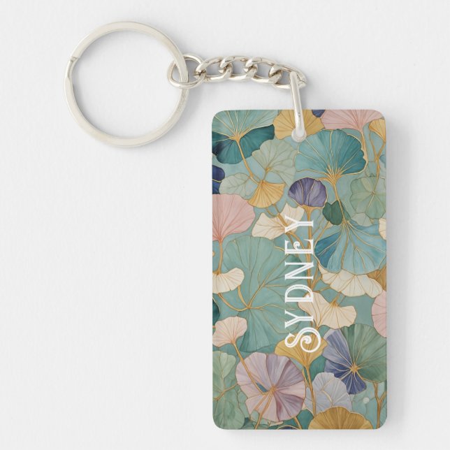 Whispering Pastel Gingko Keychain (Front)