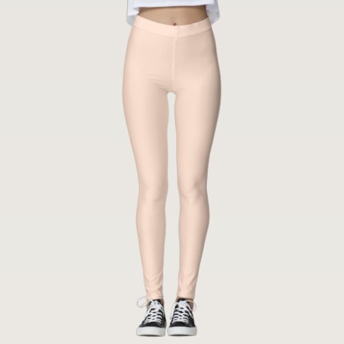Whispering Peach Solid Color Leggings