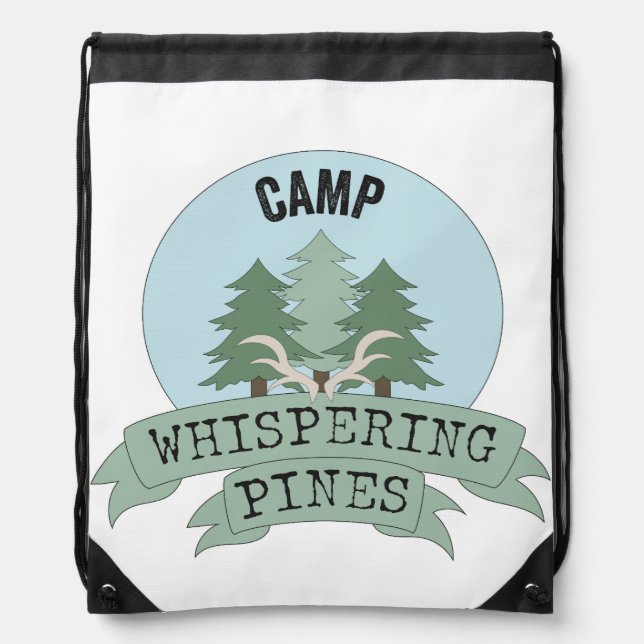 Whispering Pines Drawstring Backpack (Front)