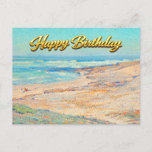 Whispering Sands La Jolla California Birthday Art Postcard