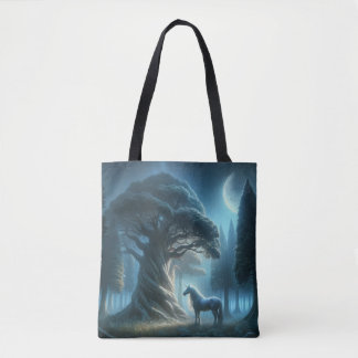 Whispering Secrets: Unicorn and the Ancient Trees Tote Bag
