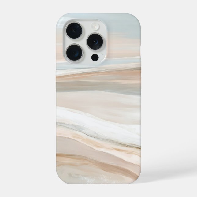 Whispering Shores – Minimal Abstract Seascape iPhone Case (Back)