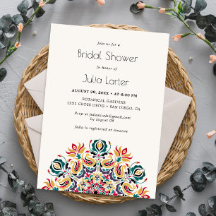 Whispering Spring Floral Mandala Bridal Shower Invitation